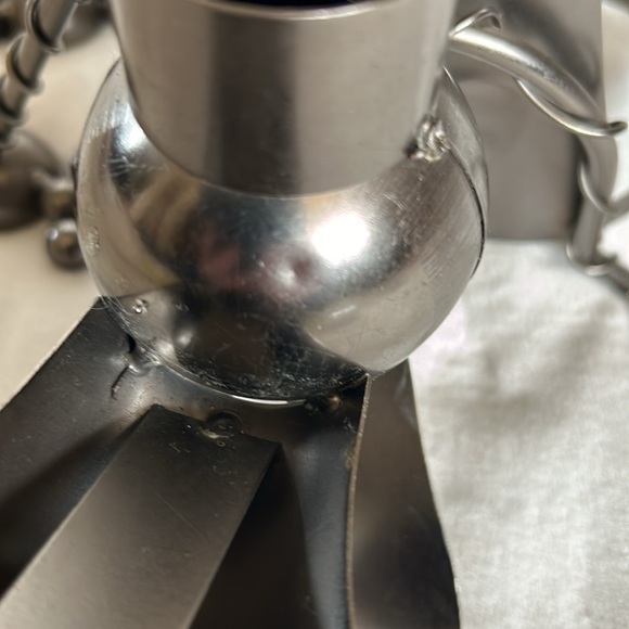 Metal Sculpture Wine Bottle Holder / Steampunk - Picture 12 of 12